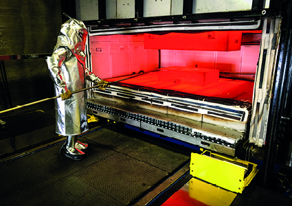 Macrodyne's GO-SPF process in action, using coltrolled gas oscillation to support faster, more uniform forming of complex titanium components