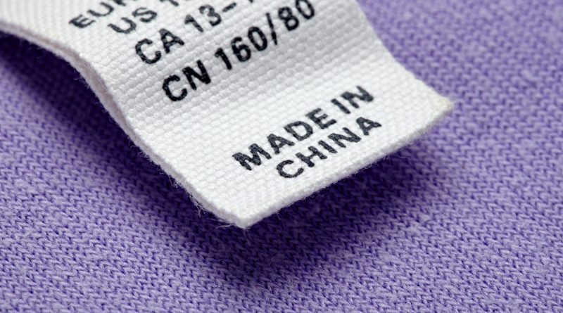 Made in China label illustrating the interconnected global manufacturing supply chains linking China with factories, ports and logistics networks across the US and Europe.