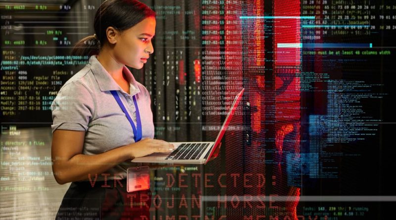 cybersecurity virus on screen