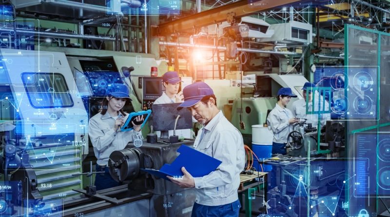 Graphic depicting IOT in factory