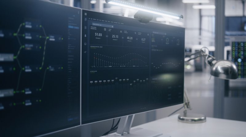 Computer screen with manufacturing data