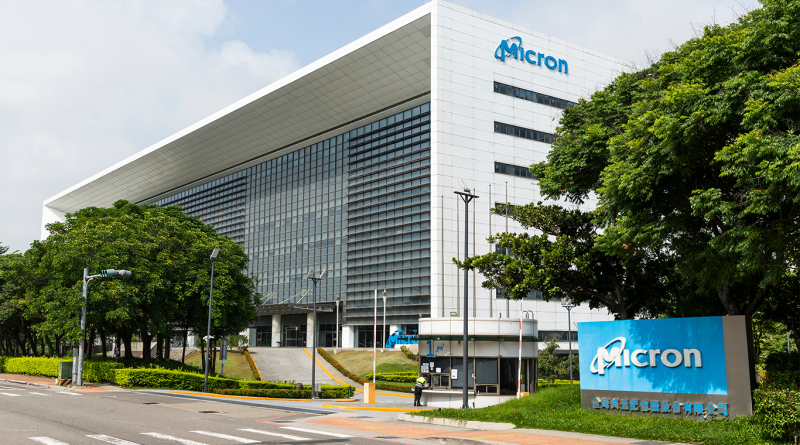 Building view of Micron Technology Company Taichung Houli plant in Taiwan