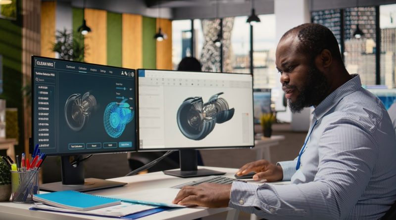 Engineer working on CAD station