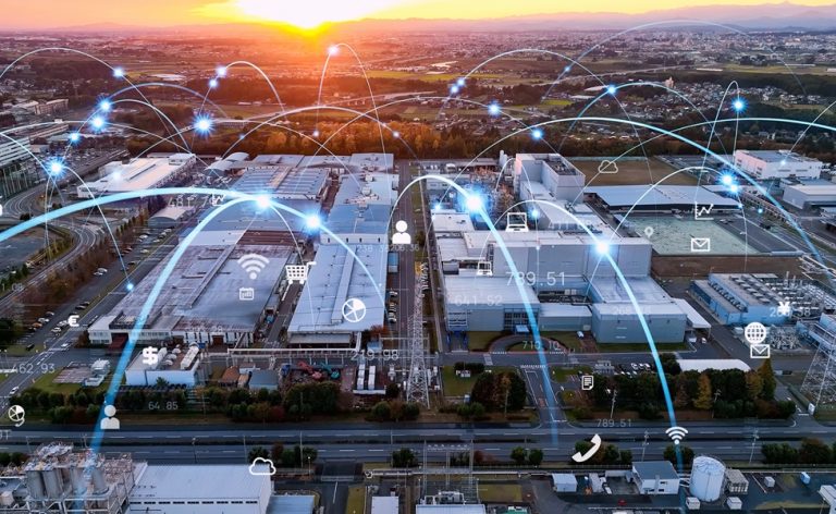 Ariel view of industrial estate