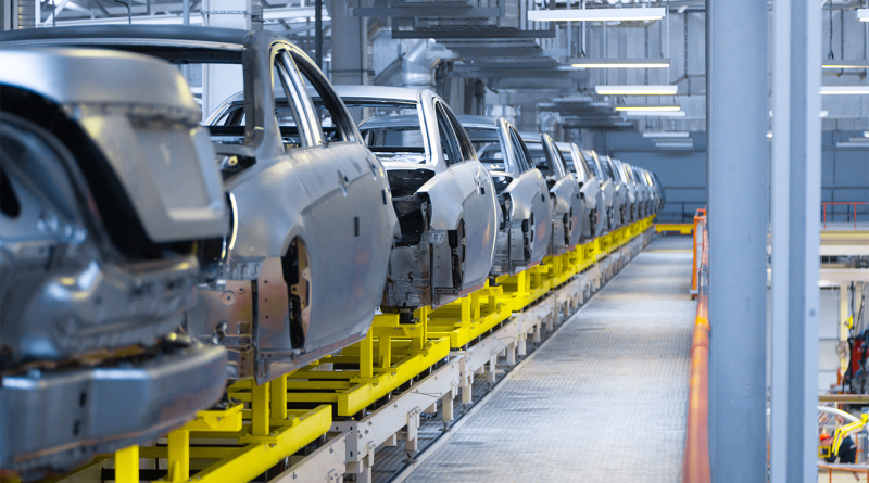 Movement of vehicles along the production line