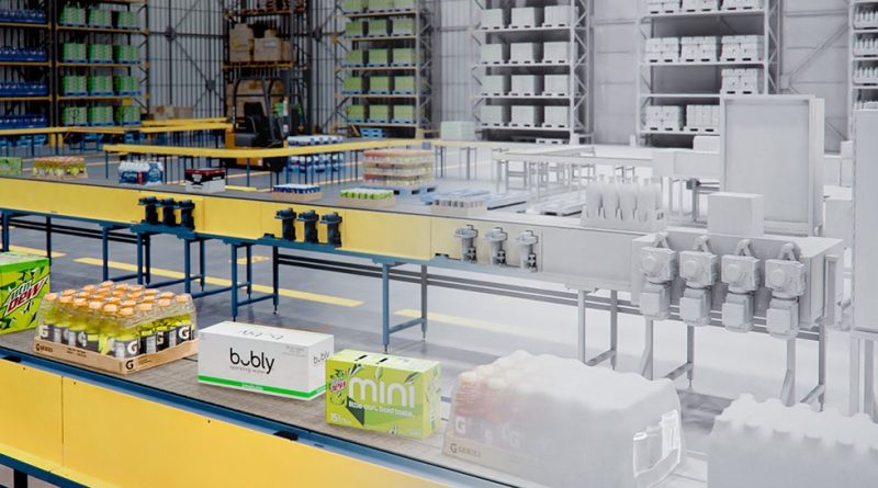 NVIDIA Omniverse screen shot of Pepsi production line