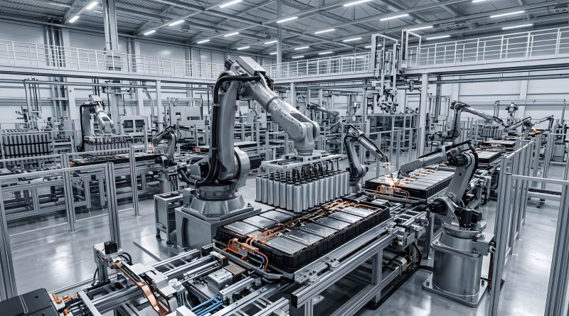 US manufacturing production line as factory demand and input costs rise